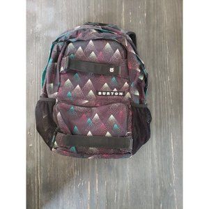 Burton Backpack Bag Snowboard Skateboard  Black Green White Triangle Pattern